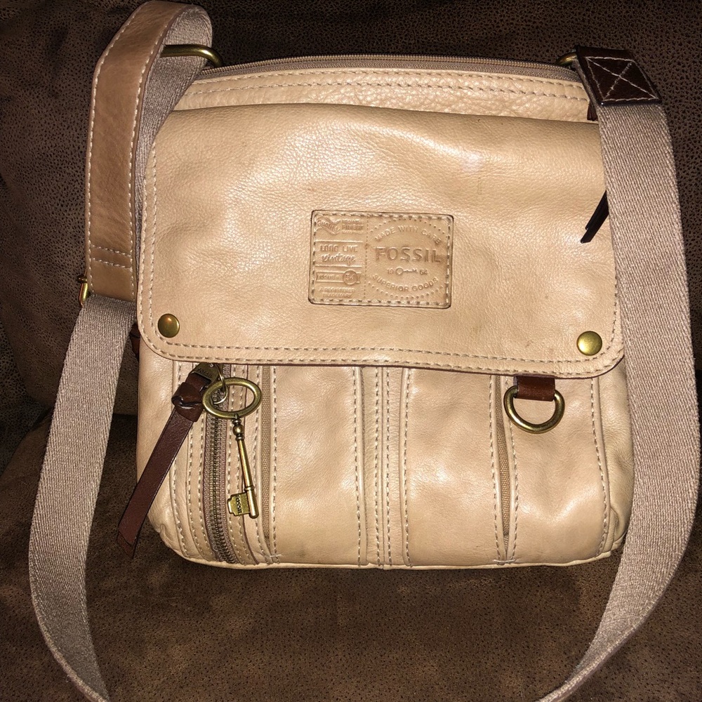 Fossil Tan Leather Crossbody